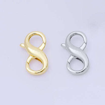 14K Gold Filled 18mm Double Opening Infinity Lobster Clasp Closure Finding in Gold &amp; Silver | Z1339
