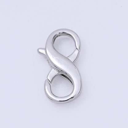 14K Gold Filled 18mm Double Opening Infinity Lobster Clasp Closure Finding in Gold &amp; Silver | Z1339