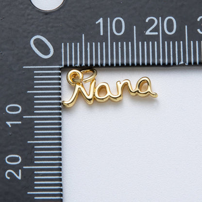 14K Gold Filled 18mm Grandma "Nana" Minimalist Script Charm | Charms-00034
