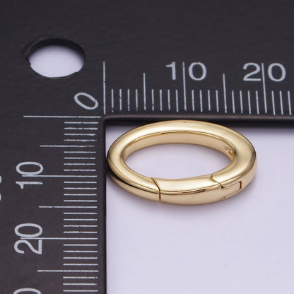 14K Gold Filled 18mm Push Spring Gate Oval Minimalist Findings | Z726