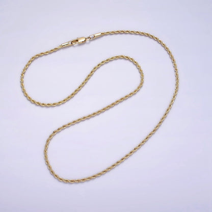 14K Gold Filled 1.8mm Rope 16 Inch, 18 Inch Choker Layering Chain Necklace | WA-2115 WA-2116 Clearance Pricing