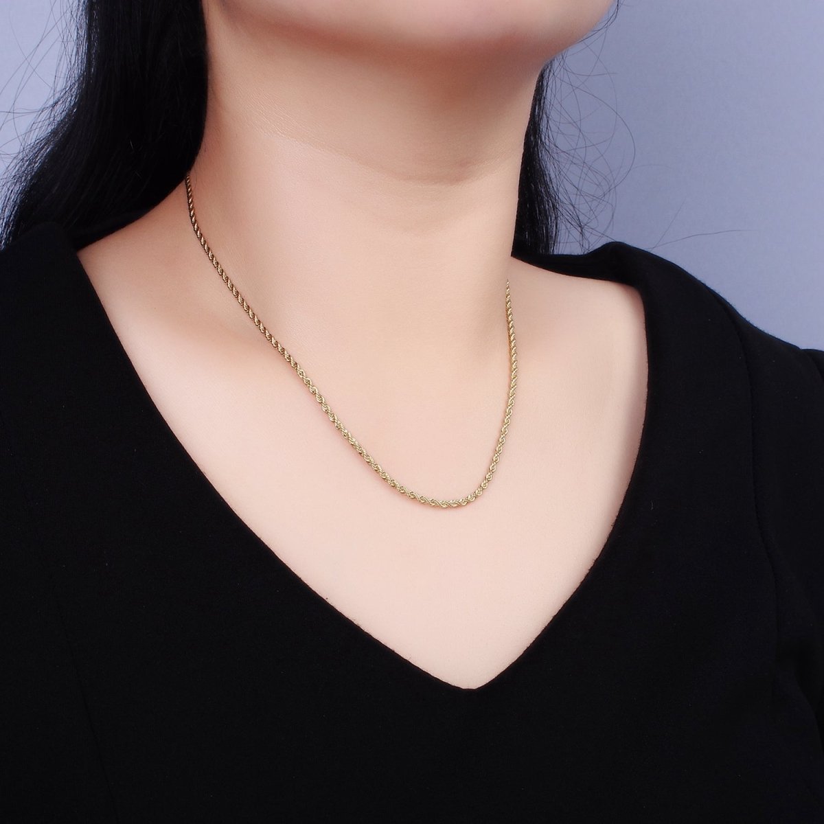 14K Gold Filled 1.8mm Rope 16 Inch, 18 Inch Choker Layering Chain Necklace | WA-2115 WA-2116 Clearance Pricing