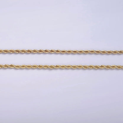 14K Gold Filled 1.8mm Rope 16 Inch, 18 Inch Choker Layering Chain Necklace | WA-2115 WA-2116 Clearance Pricing