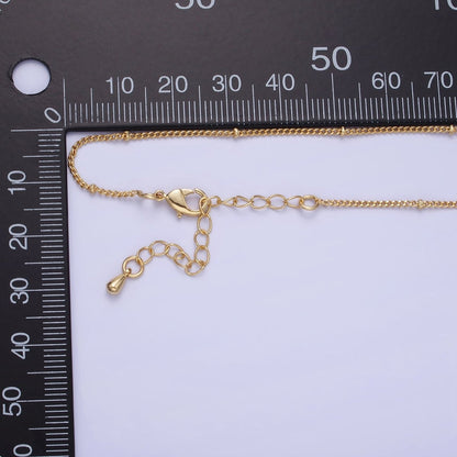 14K Gold Filled 1.8mm Satellite Curb Chain 17 Inch Necklace w. Extender in Gold &amp; Silver | WA-2455 WA-2456