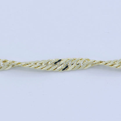 14K Gold Filled 1.8mm Twisted Singapore 18 Inch Chain Layering Necklace | WA-228 Clearance Pricing