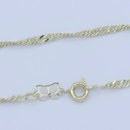 14K Gold Filled 1.8mm Twisted Singapore 18 Inch Chain Layering Necklace | WA-228 Clearance Pricing