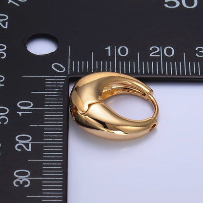 14K Gold Filled 19mm Chubby Dome Minimalist Huggie Earrings | AD1432 AD088