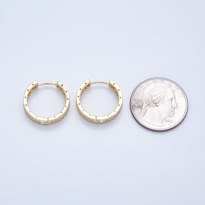 14K Gold Filled 19mm Round Filigree Open Huggie Earrings | Earrings-00358