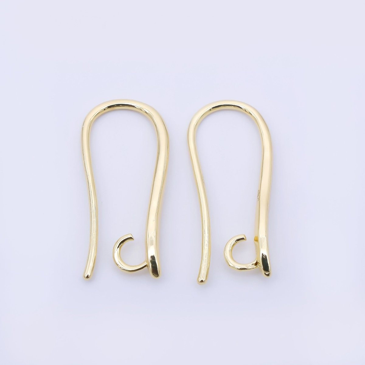 14K Gold Filled 19mm Minimalist Fish Hook Open Loop Earring Findings in Gold &amp; Silver | Z1333 Z1334