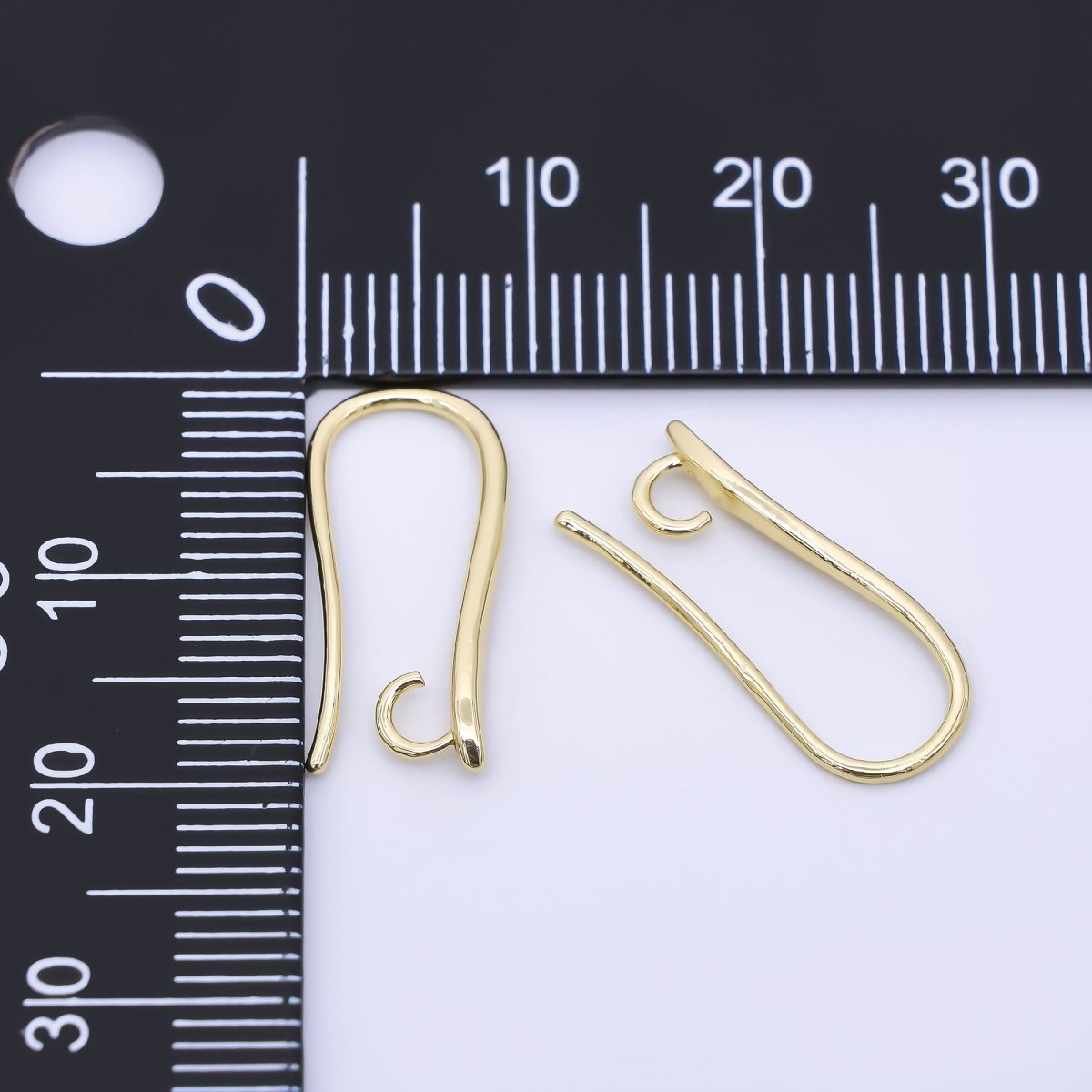 14K Gold Filled 19mm Minimalist Fish Hook Open Loop Earring Findings in Gold &amp; Silver | Z1333 Z1334