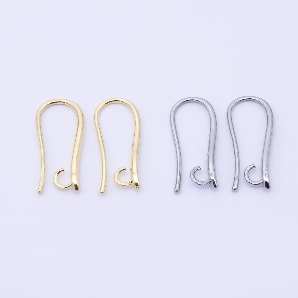 14K Gold Filled 19mm Minimalist Fish Hook Open Loop Earring Findings in Gold &amp; Silver | Z1333 Z1334
