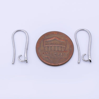 14K Gold Filled 19mm Minimalist Fish Hook Open Loop Earring Findings in Gold &amp; Silver | Z1333 Z1334