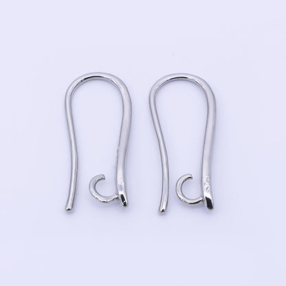 14K Gold Filled 19mm Minimalist Fish Hook Open Loop Earring Findings in Gold &amp; Silver | Z1333 Z1334