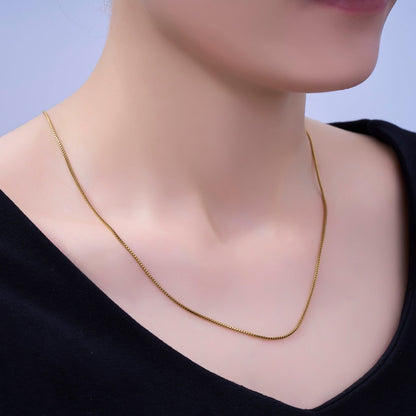 14K Gold Filled 1mm Box Chain 20 Inch Adjustable Slide Necklace | WA-3052
