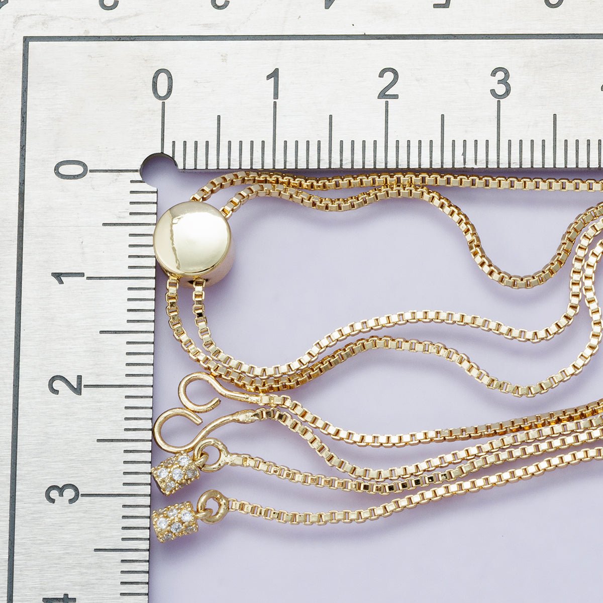 14K Gold Filled 1mm Box Chain Bolo Slider Adjustable 19 Inch Necklace | WA-04200