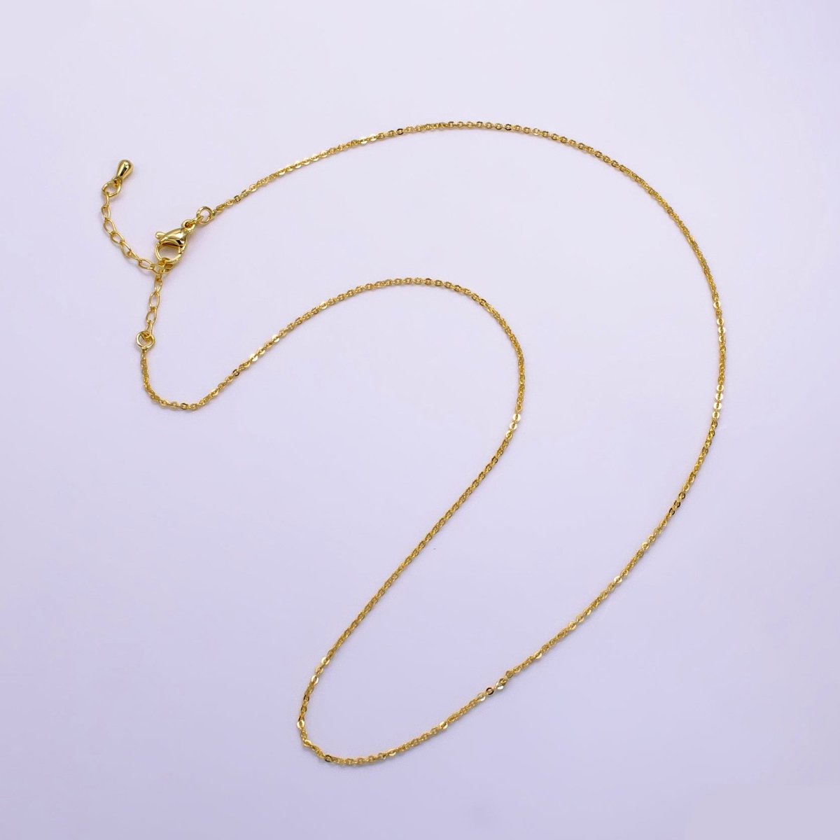 14K Gold Filled 1mm Cable Chain 18 Inch Necklace w. Extender | WA-02453