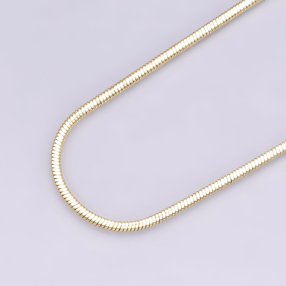 14K Gold Filled 1mm Minimalist Ribbed Snake Chain 20 Inch Necklace | WA-04286
