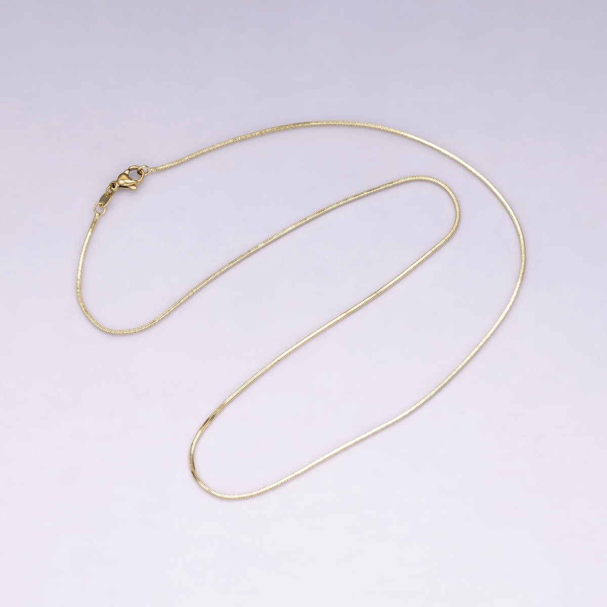 14K Gold Filled 1mm Minimalist Ribbed Snake Chain 20 Inch Necklace | WA-04286