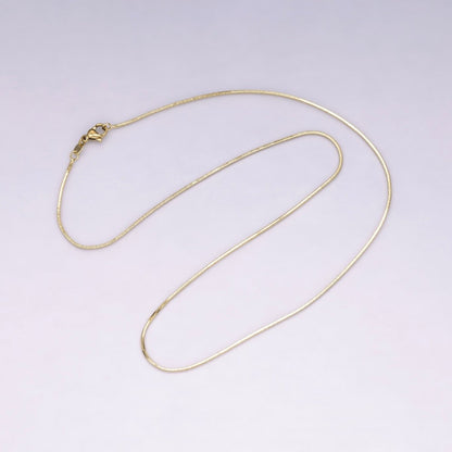 14K Gold Filled 1mm Minimalist Ribbed Snake Chain 20 Inch Necklace | WA-04286