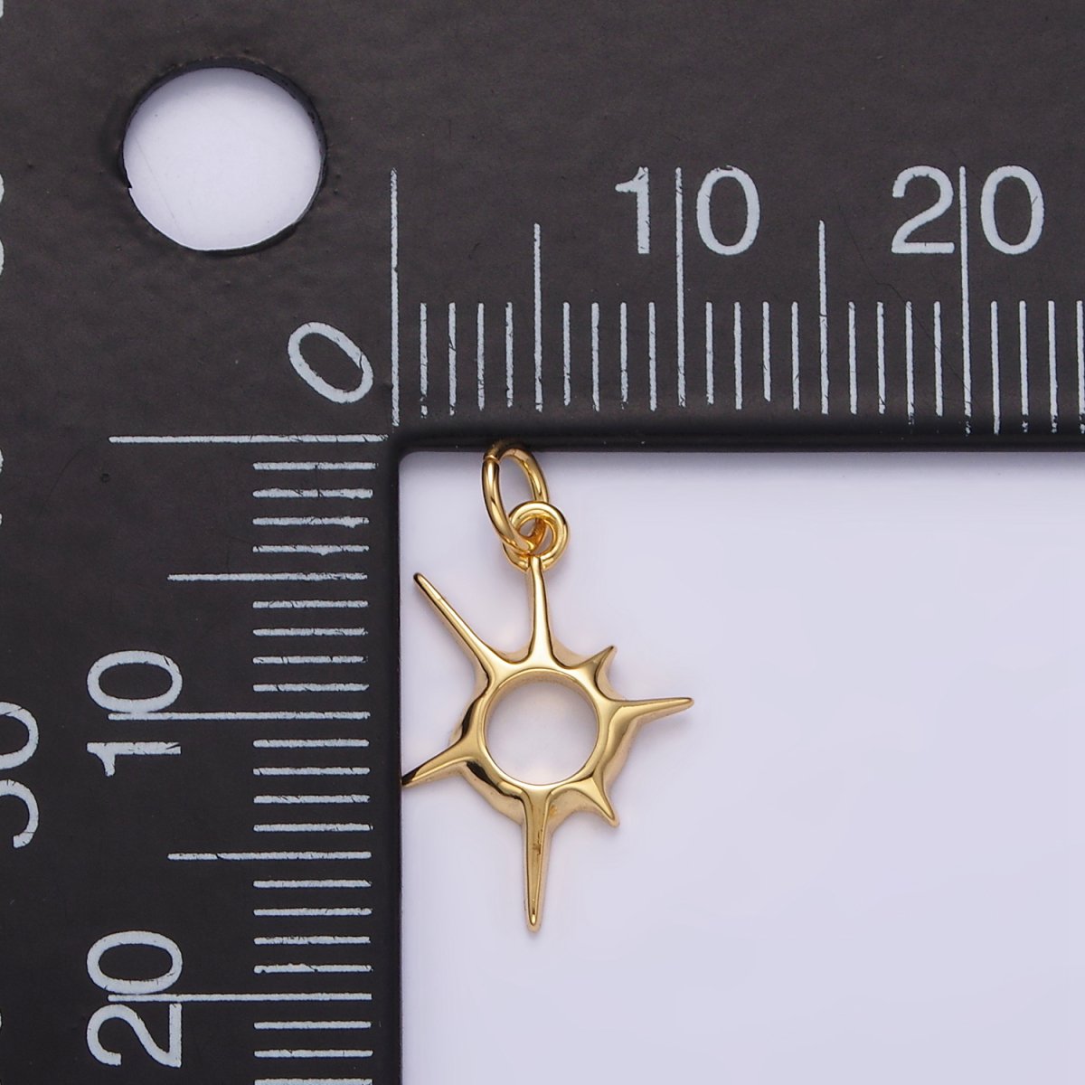 14K Gold Filled 20mm, 30mm Open Abstract Celestial Sun Ray Charm in Gold &amp; Silver N-1108 N-1109 N-1116 N-1117
