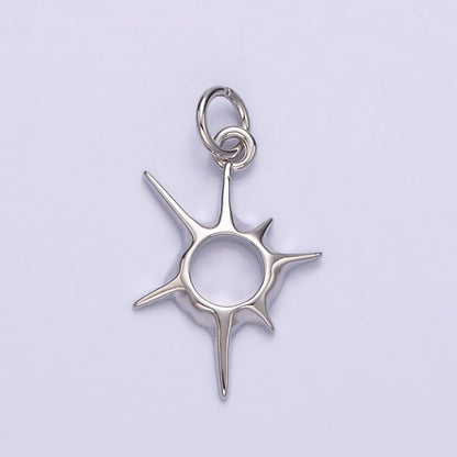 14K Gold Filled 20mm, 30mm Open Abstract Celestial Sun Ray Charm in Gold &amp; Silver N-1108 N-1109 N-1116 N-1117
