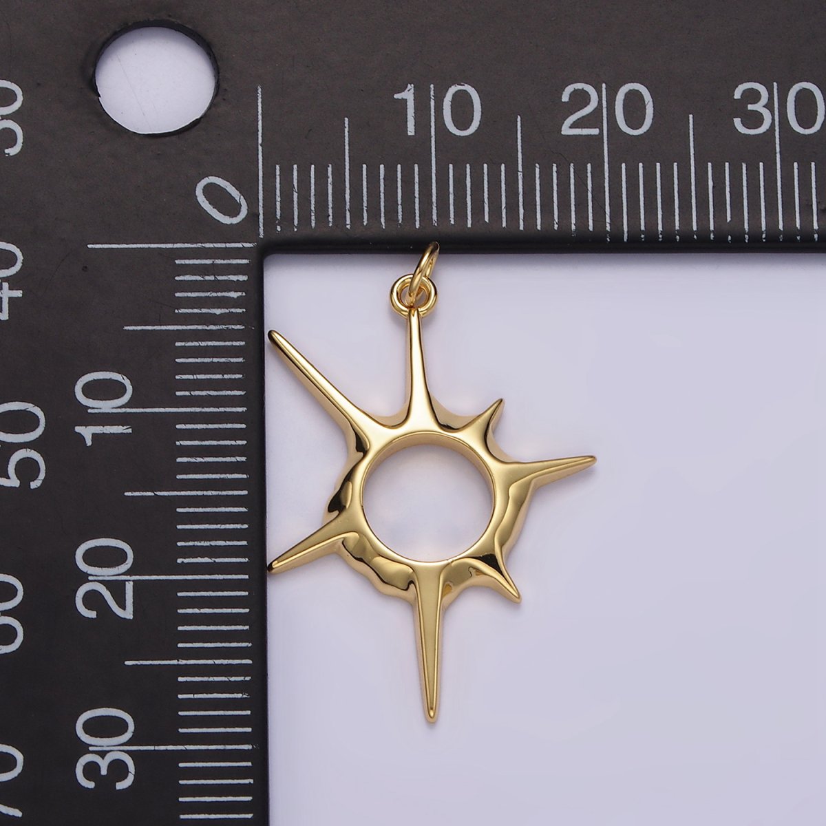 14K Gold Filled 20mm, 30mm Open Abstract Celestial Sun Ray Charm in Gold &amp; Silver N-1108 N-1109 N-1116 N-1117