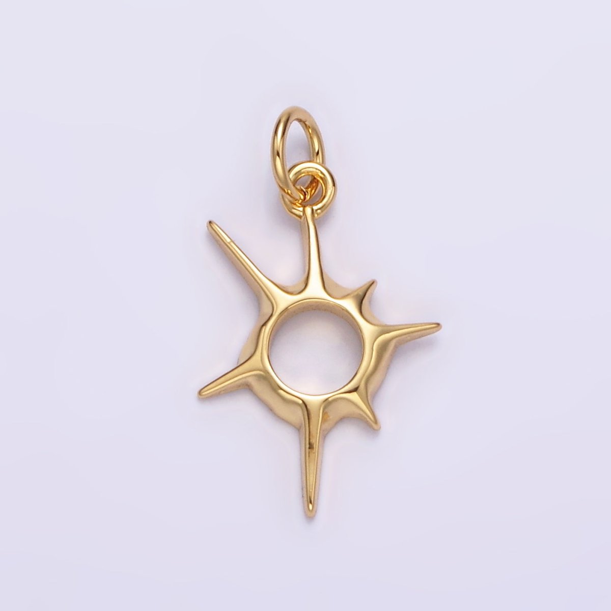14K Gold Filled 20mm, 30mm Open Abstract Celestial Sun Ray Charm in Gold &amp; Silver N-1108 N-1109 N-1116 N-1117