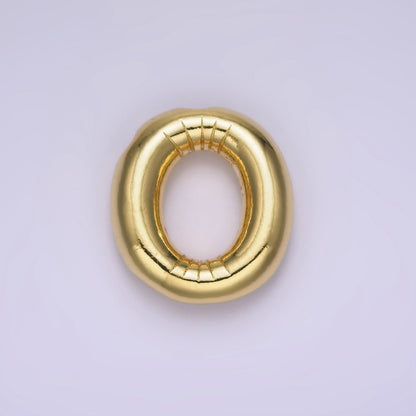 14K Gold Filled 20mm Chubby Balloon Initial Letter Pendant | A1067-A1079