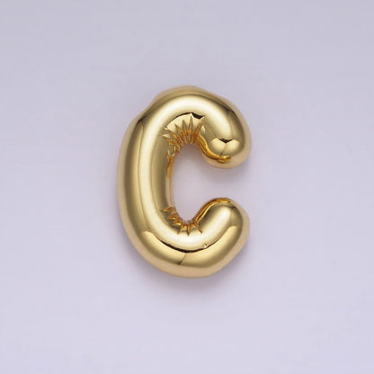 14K Gold Filled 20mm Chubby Balloon Initial Letter Pendant | A1067-A1079
