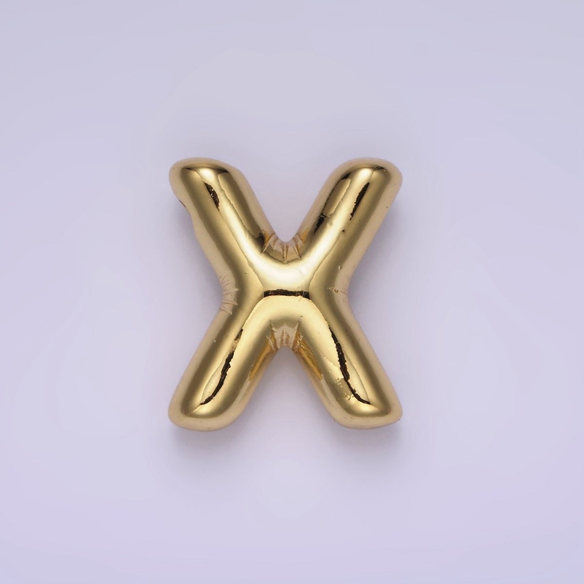 14K Gold Filled 20mm Chubby Balloon Initial Letter Pendant | A1067-A1079