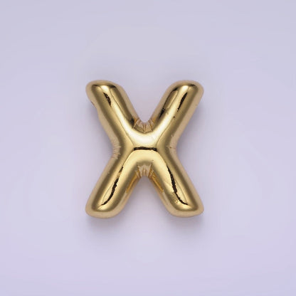 14K Gold Filled 20mm Chubby Balloon Initial Letter Pendant | A1067-A1079