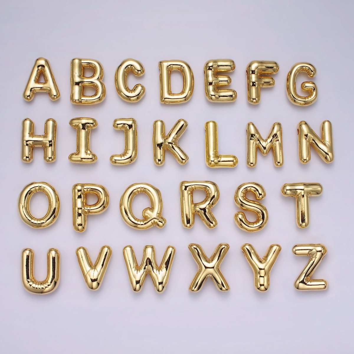 14K Gold Filled 20mm Chubby Balloon Initial Letter Pendant | A1067-A1079