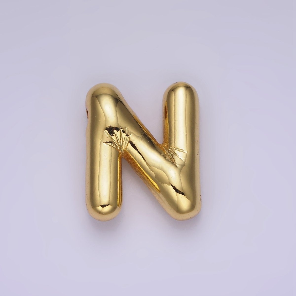 14K Gold Filled 20mm Chubby Balloon Initial Letter Pendant | A1067-A1079
