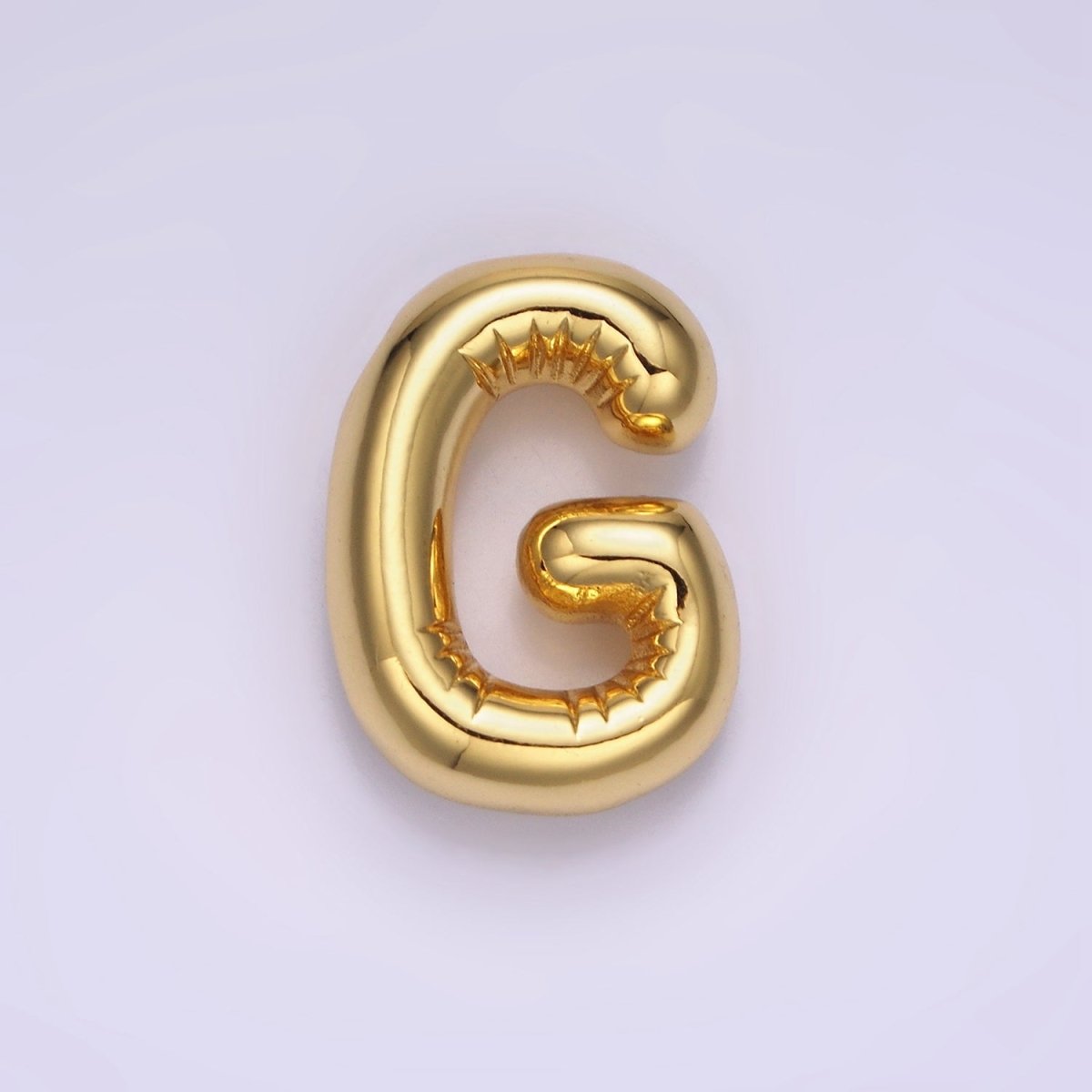 14K Gold Filled 20mm Chubby Balloon Initial Letter Pendant | A1067-A1079