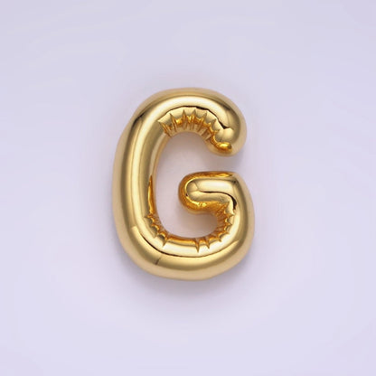 14K Gold Filled 20mm Chubby Balloon Initial Letter Pendant | A1067-A1079