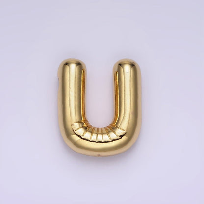 14K Gold Filled 20mm Chubby Balloon Initial Letter Pendant | A1067-A1079