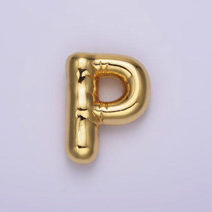 14K Gold Filled 20mm Chubby Balloon Initial Letter Pendant | A1067-A1079