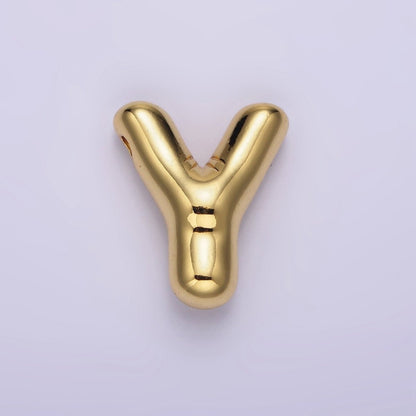 14K Gold Filled 20mm Chubby Balloon Initial Letter Pendant | A1067-A1079