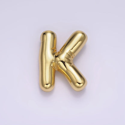 14K Gold Filled 20mm Chubby Balloon Initial Letter Pendant | A1067-A1079
