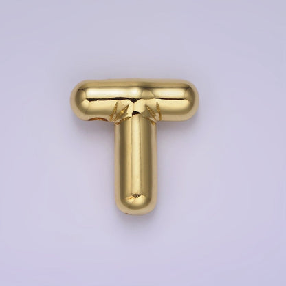 14K Gold Filled 20mm Chubby Balloon Initial Letter Pendant | A1067-A1079