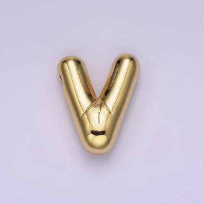 14K Gold Filled 20mm Chubby Balloon Initial Letter Pendant | A1067-A1079