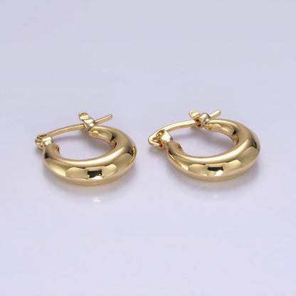 14K Gold Filled 20mm Chubby U-Curved Latch Hoop Earrings in Gold &amp; Silver | AE751