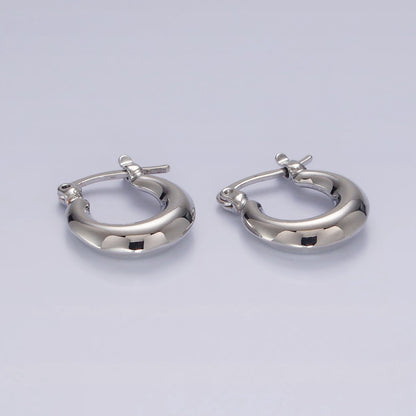 14K Gold Filled 20mm Chubby U-Curved Latch Hoop Earrings in Gold &amp; Silver | AE751