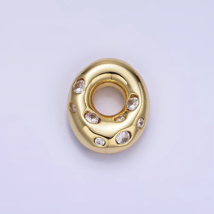 14K Gold Filled 20mm Clear CZ Chubby Balloon Number Numerical Pendant | AG775 - AG779