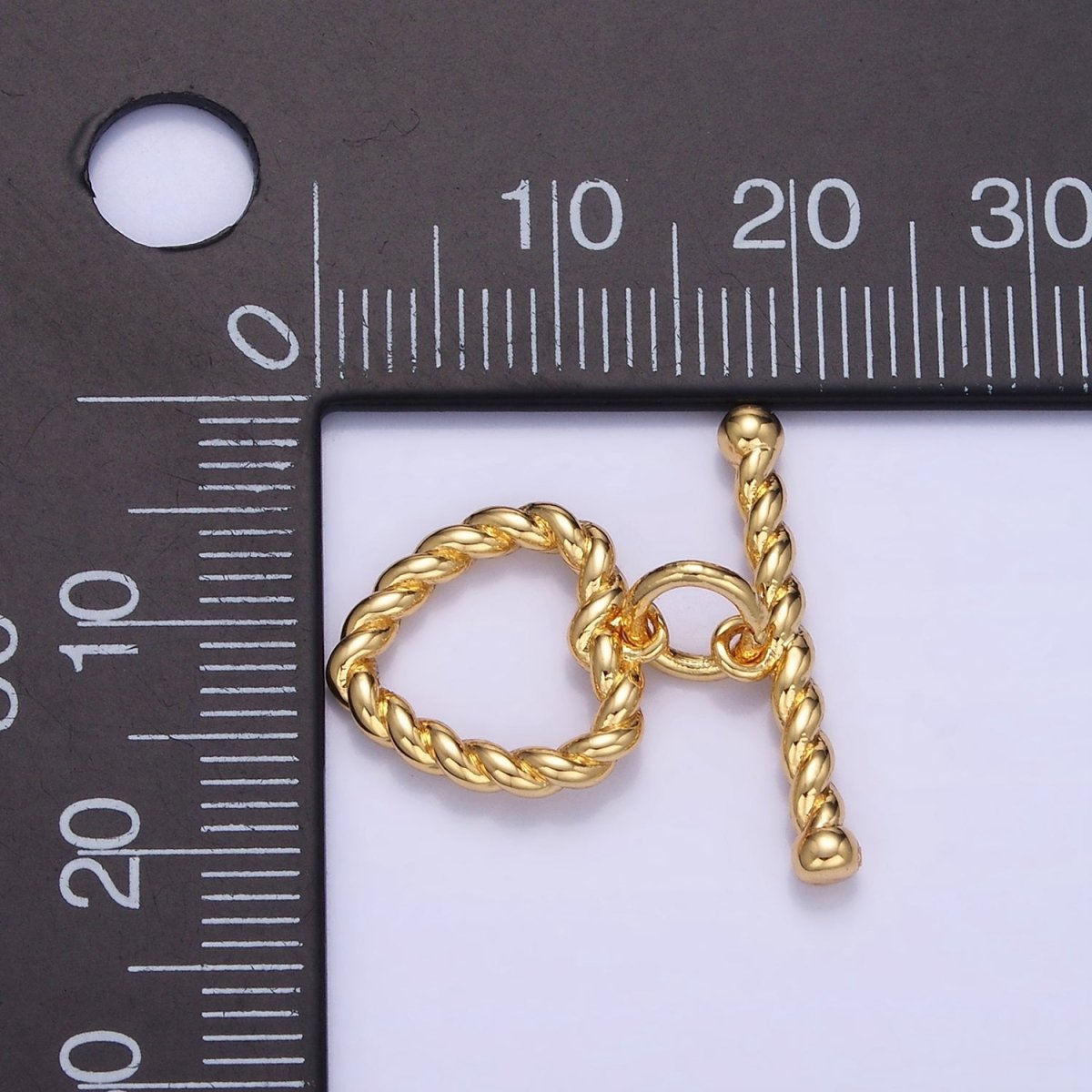 14K Gold Filled 20mm Heart Croissant Toggle Clasps Closure Findings | Z778