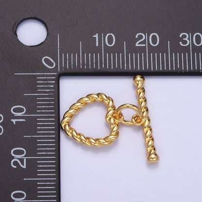 14K Gold Filled 20mm Heart Croissant Toggle Clasps Closure Findings | Z778