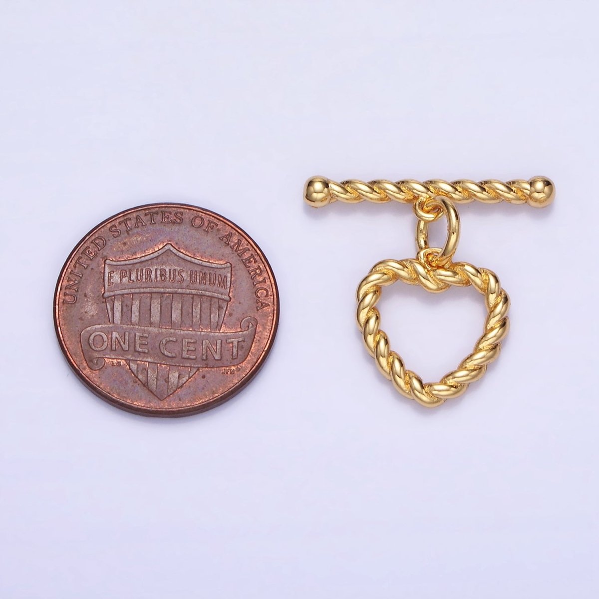 14K Gold Filled 20mm Heart Croissant Toggle Clasps Closure Findings | Z778