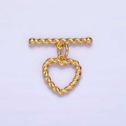 14K Gold Filled 20mm Heart Croissant Toggle Clasps Closure Findings | Z778