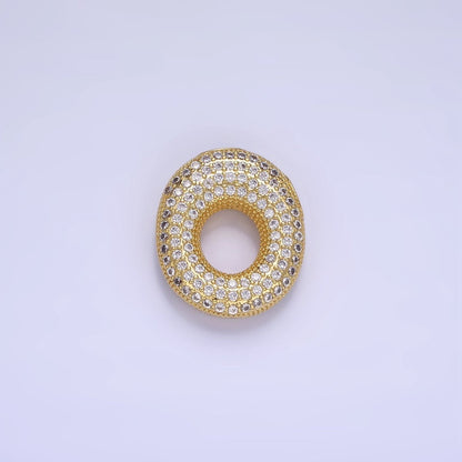 14K Gold Filled 20mm Micro Paved CZ Chubby Balloon Initial Letter | A-A1015-A-A1027