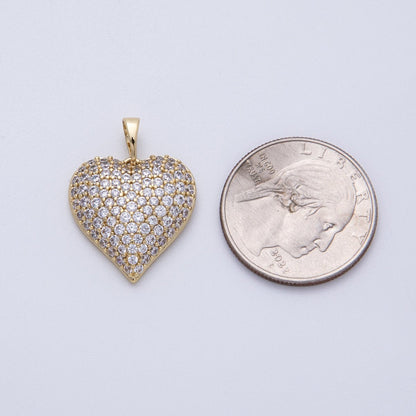 14K Gold Filled 20mm Micro Paved CZ Heart Pendant | CHARMS-00132